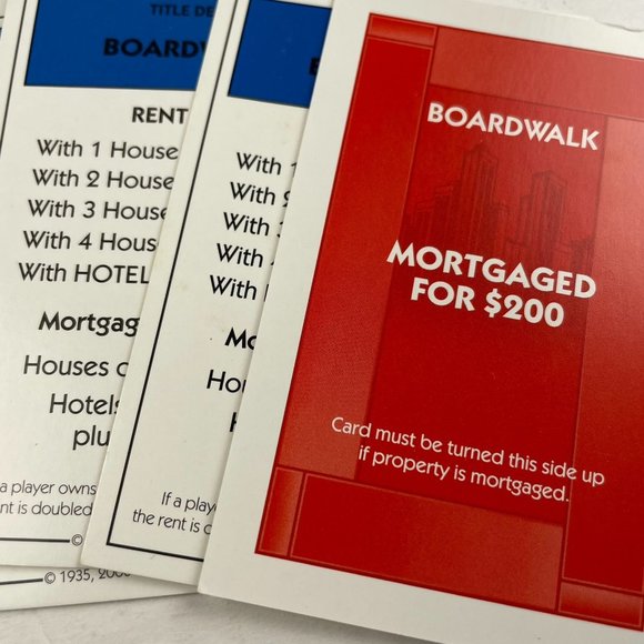 Monopoly Here Now Boardwalk Property Title Deed Card Replacement 2008 u - Picture 5 of 5